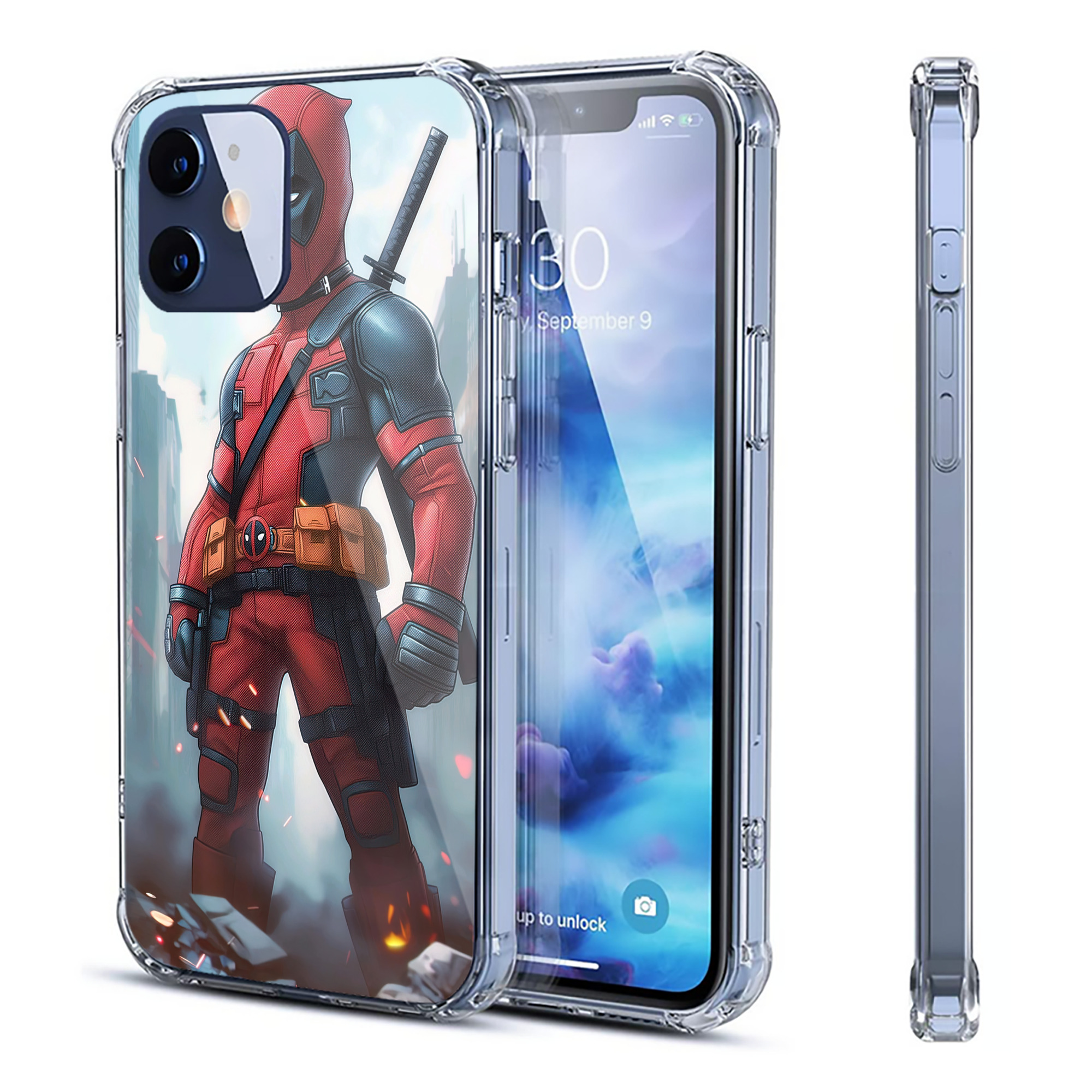 （画像用） Deadpool デッドプール 【iPhone 12シリーズ対応】透明スマホケース（クリアソフトケース）